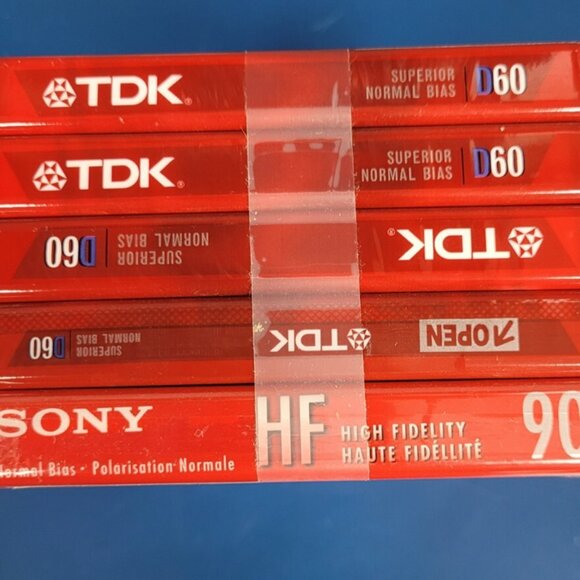 MIXED LOT OF 8 TDK D60 Superior & 2 SONY 90 CASSETTE TAPES (10 TOTAL) - Picture 2 of 2
